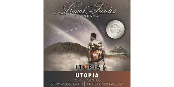Lee más sobre el artículo UTOPÍA de ROMEO SANTOS certificado 4x Plantino (RIAA) por sus ventas